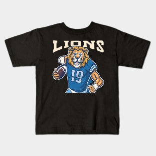 Detroit lions football vector design Kids T-Shirt